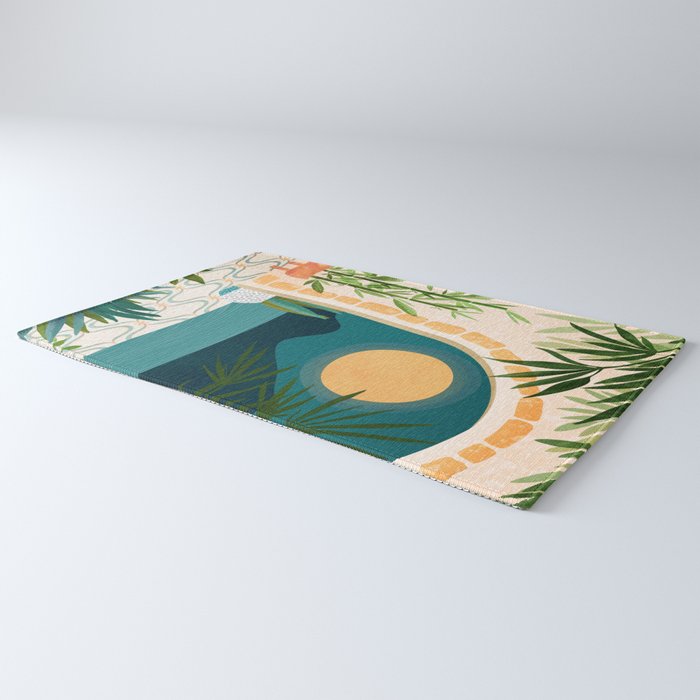 Full Moon Rising Night Landscape / Villa Series Rug Gallery Image 3