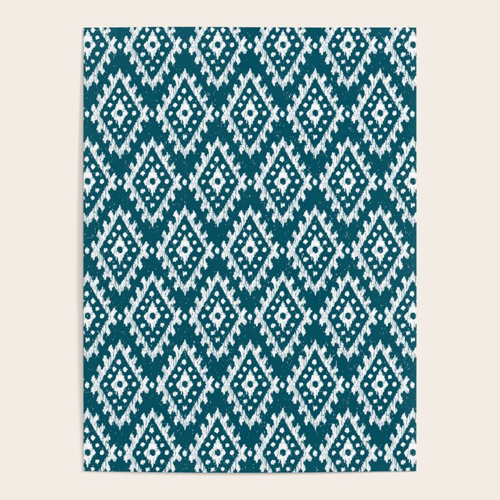 Coastl Ikat | Lagoon Blue Poster Gallery Image 4
