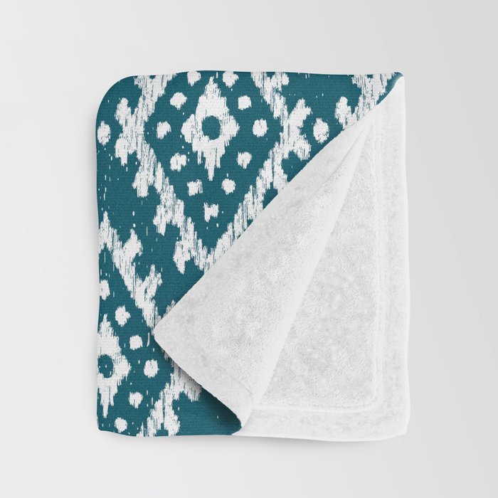 Coastl Ikat | Lagoon Blue Throw Blanket Gallery Image 3