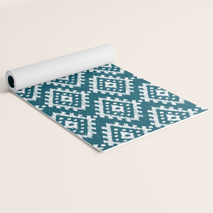 Coastl Ikat | Lagoon Blue Yoga Mat Gallery Image 2