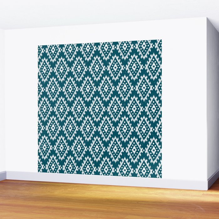 Coastl Ikat | Lagoon Blue Wall Mural Gallery Image 2