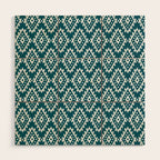 Coastl Ikat | Lagoon Blue Wood Wall Art Gallery Image 1
