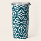 Coastl Ikat | Lagoon Blue Travel Mug Gallery Image 2