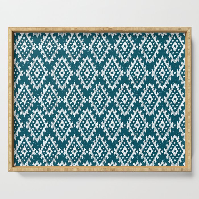 Coastl Ikat | Lagoon Blue Serving Tray Gallery Image 1