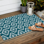 Coastl Ikat | Lagoon Blue Outdoor Rug Gallery Image 2