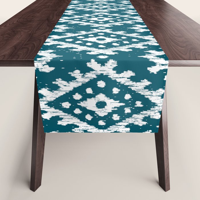 Coastl Ikat | Lagoon Blue Table Runner Gallery Image 1