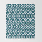 Coastl Ikat | Lagoon Blue Throw Blanket Gallery Image 2