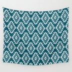 Coastl Ikat | Lagoon Blue Wall Tapestry Gallery Image 4