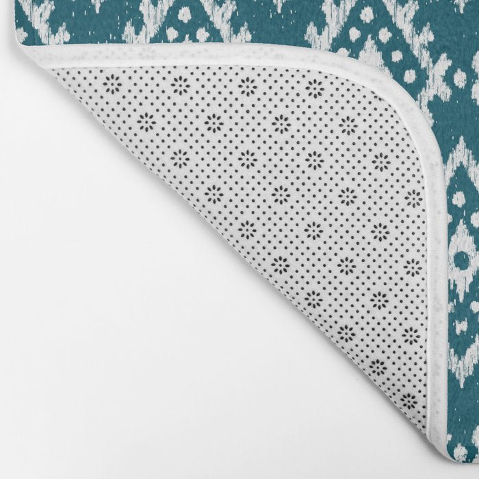 Coastl Ikat | Lagoon Blue Bath Mat Gallery Image 2