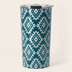 Coastl Ikat | Lagoon Blue Travel Mug Gallery Image 1