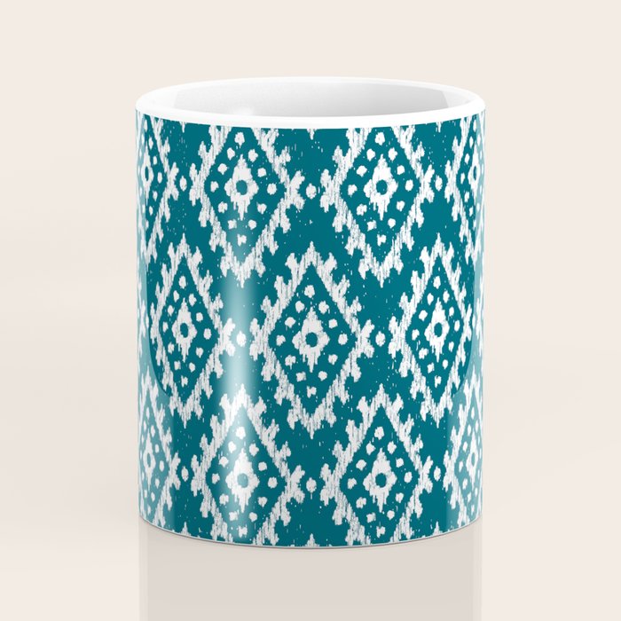 Coastl Ikat | Lagoon Blue Coffee Mug Gallery Image 4