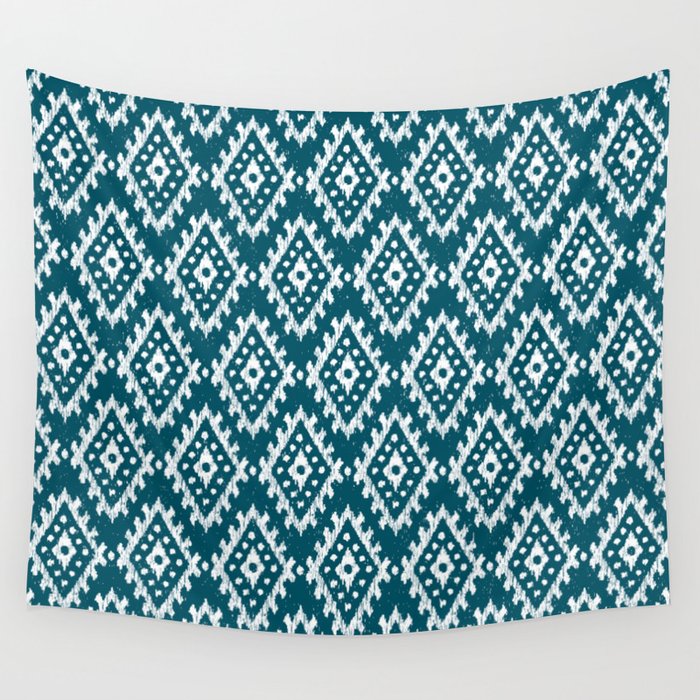 Coastl Ikat | Lagoon Blue Wall Tapestry Gallery Image 1