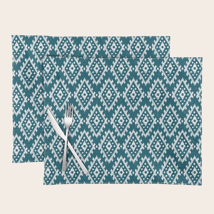 Coastl Ikat | Lagoon Blue Placemat Gallery Image 1