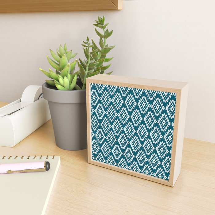 Coastl Ikat | Lagoon Blue Mini Art Print Gallery Image 2