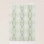 Wavy lines and tiny blooms - sage green tones pattern Stationery Card Gallery Image 2