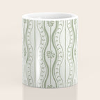 Wavy lines and tiny blooms - sage green tones pattern Coffee Mug Gallery Image 4