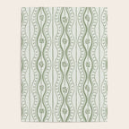 Wavy lines and tiny blooms - sage green tones pattern Poster Gallery Image 4