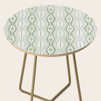Wavy lines and tiny blooms - sage green tones pattern Side Table Gallery Image 2