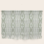 Wavy lines and tiny blooms - sage green tones pattern Wall Hanging Gallery Image 1