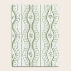 Wavy lines and tiny blooms - sage green tones pattern Notebook Gallery Image 4