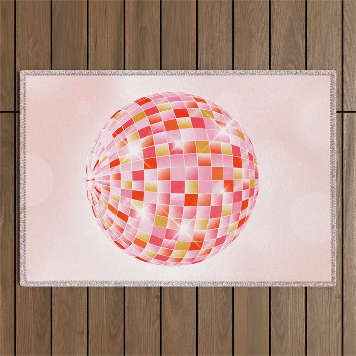 Candy Funk | Disco Ball: Peach Edition Outdoor Rug Gallery Image 1