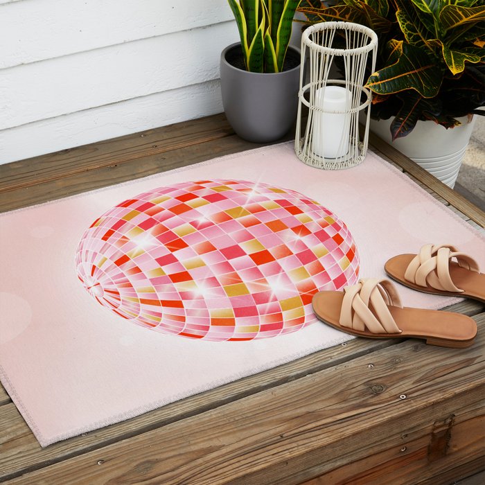 Candy Funk | Disco Ball: Peach Edition Outdoor Rug Gallery Image 2