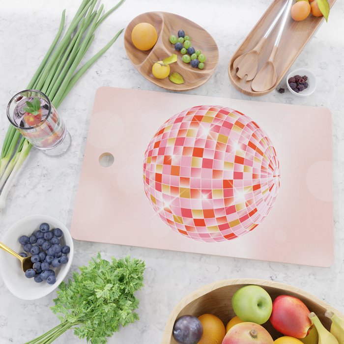 Candy Funk | Disco Ball: Peach Edition Cutting Board Gallery Image 2