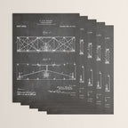 Wright Brother'S Plane Patent - Aviation Art - Black Chalkboard Wrapping Paper Gallery Image 3