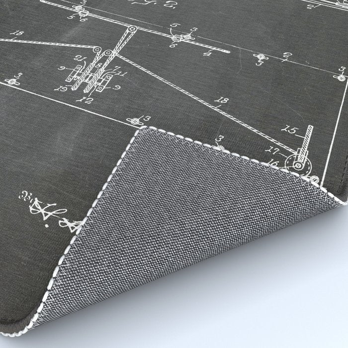 Wright Brother'S Plane Patent - Aviation Art - Black Chalkboard Rug Gallery Image 4