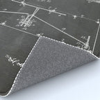 Wright Brother'S Plane Patent - Aviation Art - Black Chalkboard Rug Gallery Image 4