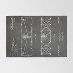Wright Brother'S Plane Patent - Aviation Art - Black Chalkboard Rug Gallery Image 2