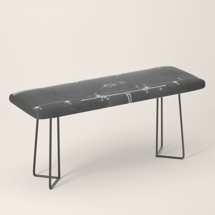 Wright Brother'S Plane Patent - Aviation Art - Black Chalkboard Bench Gallery Image 1