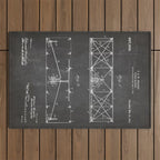 Wright Brother'S Plane Patent - Aviation Art - Black Chalkboard Outdoor Rug Gallery Image 1