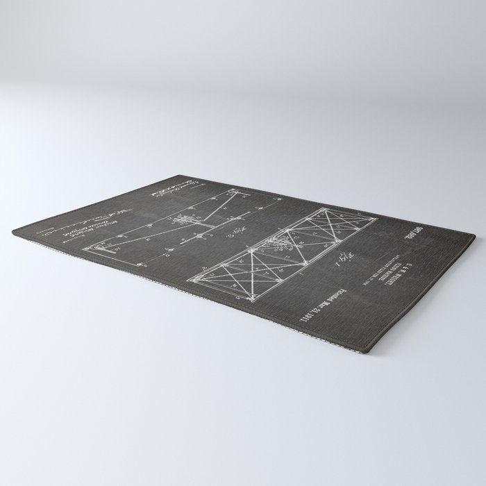Wright Brother'S Plane Patent - Aviation Art - Black Chalkboard Rug Gallery Image 3