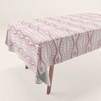 Wavy lines and tiny blooms - dusty rose old pink tones pattern Tablecloth Gallery Image 1