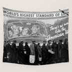 African American Flood Victims American Way Highest Standard of living black and white photograph Wall Tapestry Gallery Image 4