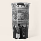 African American Flood Victims American Way Highest Standard of living black and white photograph Travel Mug Gallery Image 1