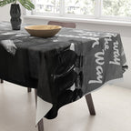 African American Flood Victims American Way Highest Standard of living black and white photograph Tablecloth Gallery Image 3