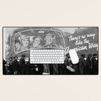 African American Flood Victims American Way Highest Standard of living black and white photograph Desk Mat Gallery Image 1