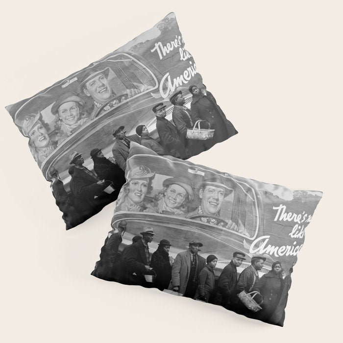 African American Flood Victims American Way Highest Standard of living black and white photograph Pillow Sham Gallery Image 3