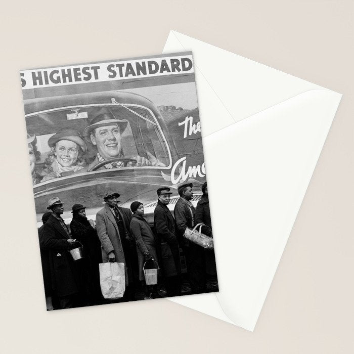 African American Flood Victims American Way Highest Standard of living black and white photograph Stationery Card Gallery Image 2