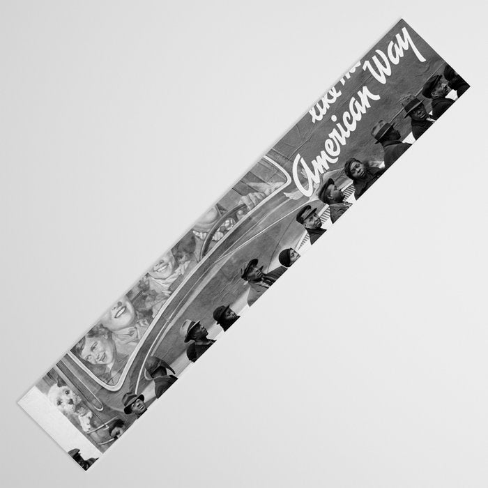 African American Flood Victims American Way Highest Standard of living black and white photograph Table Runner Gallery Image 3