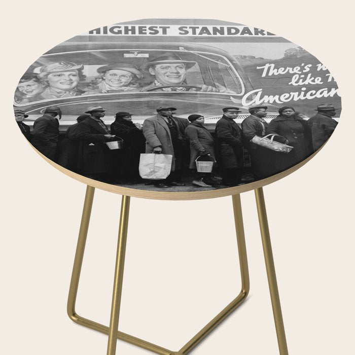 African American Flood Victims American Way Highest Standard of living black and white photograph Side Table Gallery Image 2