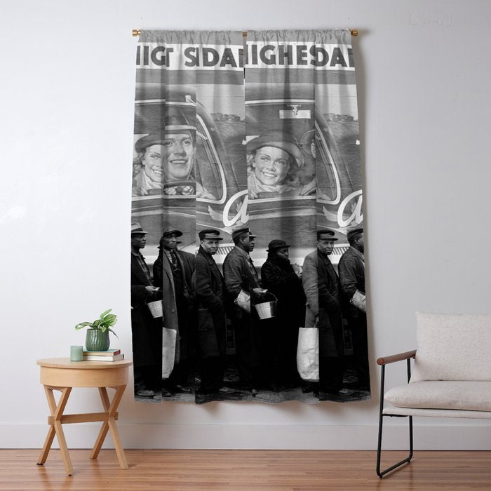 African American Flood Victims American Way Highest Standard of living black and white photograph Window Curtain Gallery Image 1