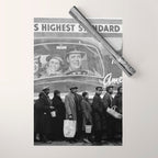 African American Flood Victims American Way Highest Standard of living black and white photograph Wrapping Paper Gallery Image 1