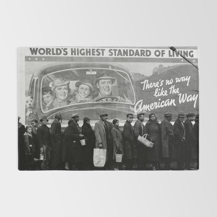 African American Flood Victims American Way Highest Standard of living black and white photograph Rug Gallery Image 2