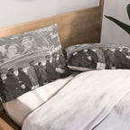 African American Flood Victims American Way Highest Standard of living black and white photograph Pillow Sham Gallery Image 2