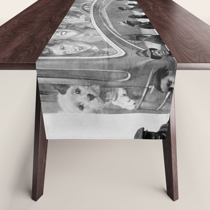 African American Flood Victims American Way Highest Standard of living black and white photograph Table Runner Gallery Image 1