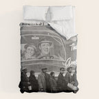 African American Flood Victims American Way Highest Standard of living black and white photograph Comforter Gallery Image 6