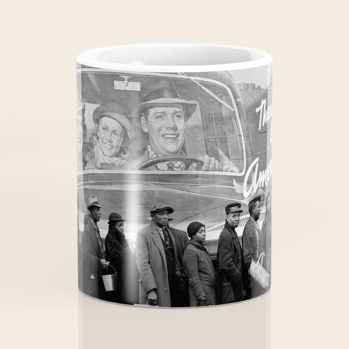 African American Flood Victims American Way Highest Standard of living black and white photograph Coffee Mug Gallery Image 4